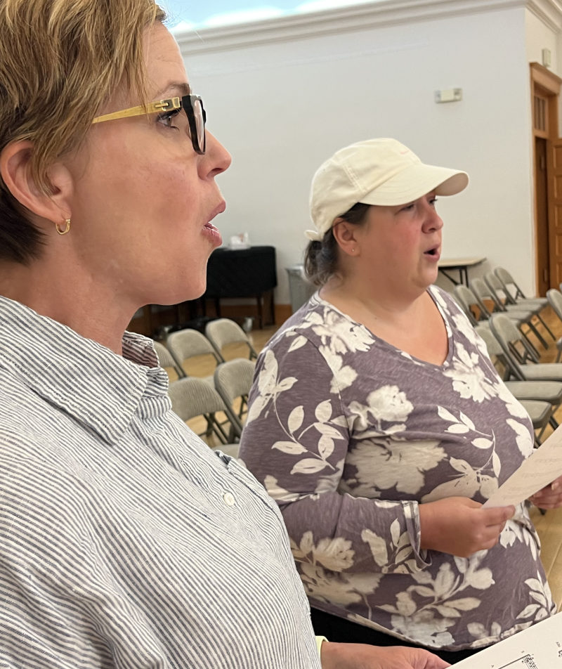 Chorus practicing Alexander Technique movements